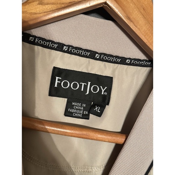 FootJoy Mens XL Tan Short Sleeve V-Neck Golf Windshirt Pullover Jacket - Picture 8 of 12